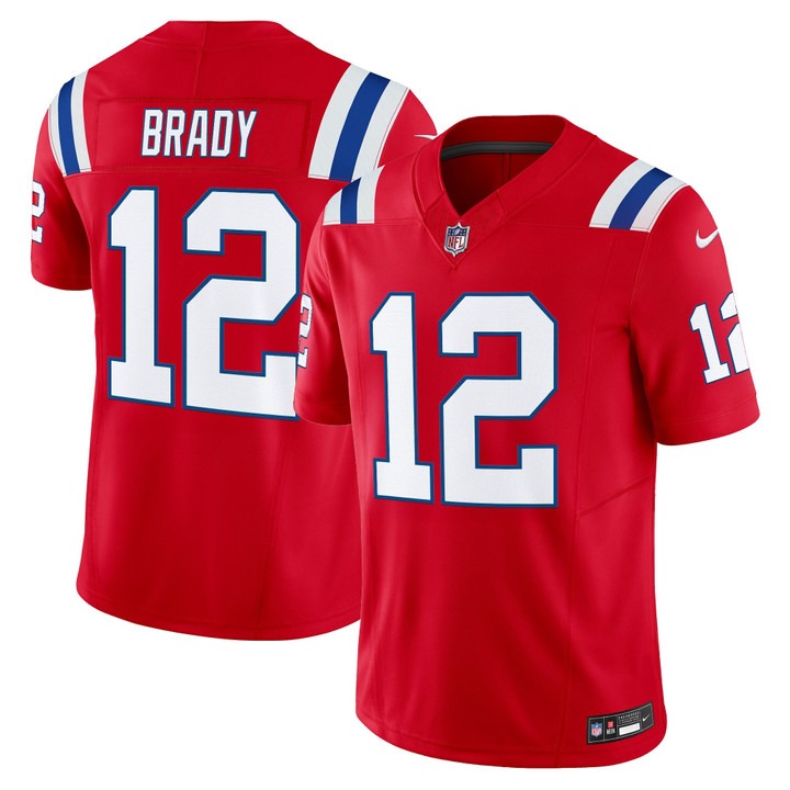 Youth New England Patriots #12 Tom Brady Red F.U.S.E. Throwback Vapor Limited Stitched Jersey