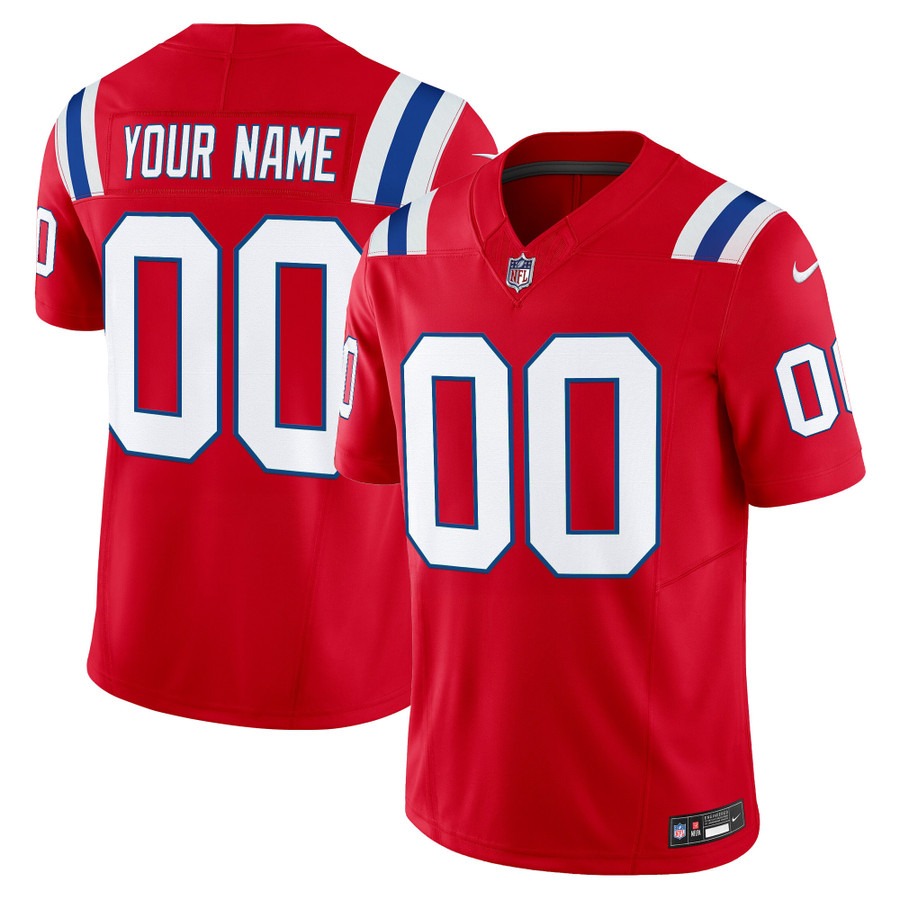 Men's & Women's & Youth New England Patriots Custom Red F.U.S.E. Throwback Vapor Limited Stitched Jersey