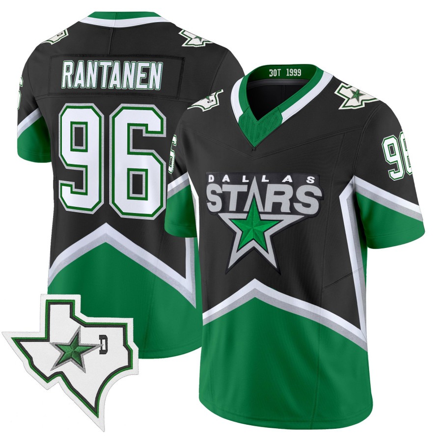 Men's & Women's & Youth Dallas Stars #96 Mikko Rantanen Black '99 Throwback Vapor Stitched Football Style Jersey