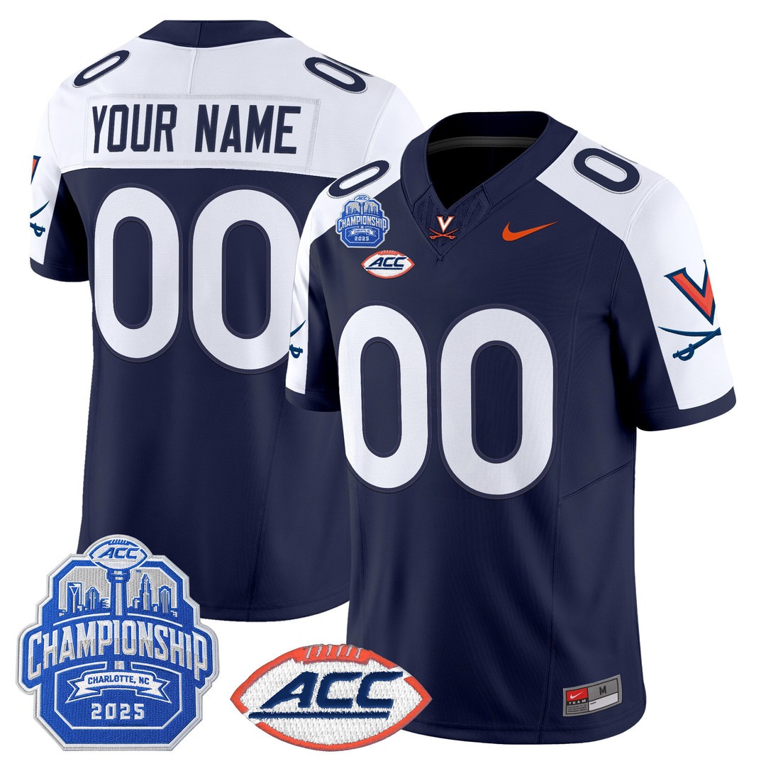 Men's & Women's & Youth Virginia Cavaliers Custom Navy Alternate 2025 ACC Championship F.U.S.E. Vapor Limited Stitched Jersey