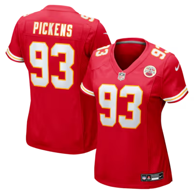Women's Kansas City Chiefs #93 Zacch Pickens Red Nike Team Game Jersey