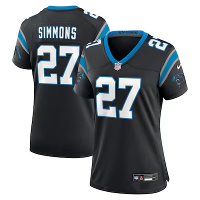 Women's Carolina Panthers #27 Isaiah Simmons Black Nike Team Game Jersey