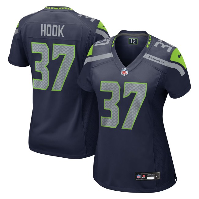 Women's Seattle Seahawks #37 Maxen Hook College Navy Nike Team Game Jersey