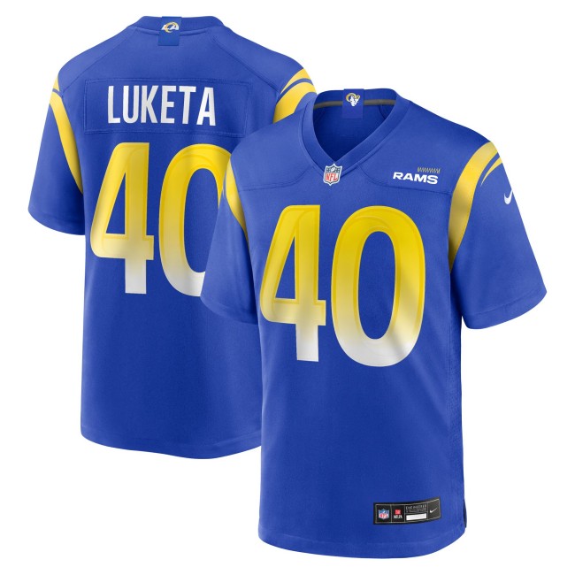 Men's Los Angeles Rams #40 Jesse Luketa Royal Nike Team Game Jersey