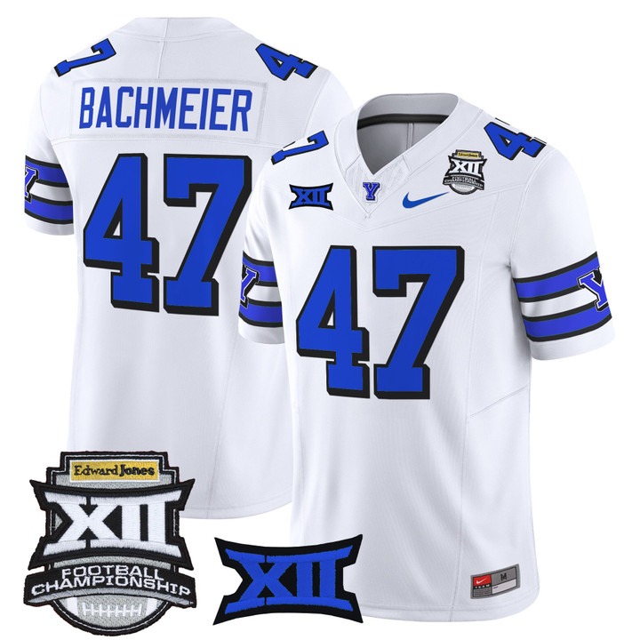 Men's & Women's & Youth BYU Cougars #47 Bear Bachmeier 2025 Big 12 Championship F.U.S.E. Vapor Limited Stitched football Jersey 1996 Throwback White