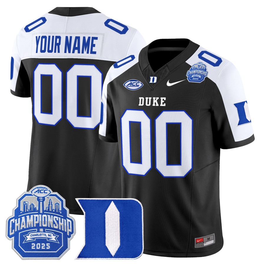 Men's & Women's & Youth Duke Blue Devils Custom 2025 ACC Championship F.U.S.E. Vapor Limited Stitched football Jersey Black Alternate