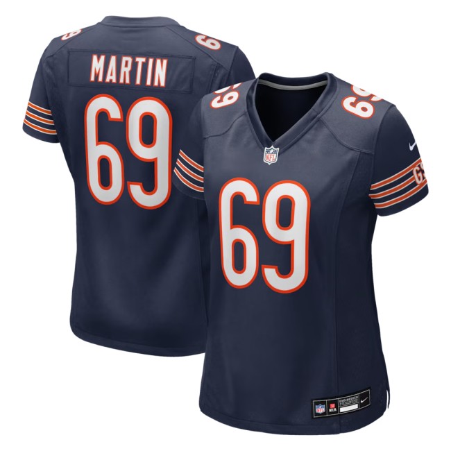 Women's Chicago Bears #69 Jeremiah Martin Navy Nike Team Game Jersey