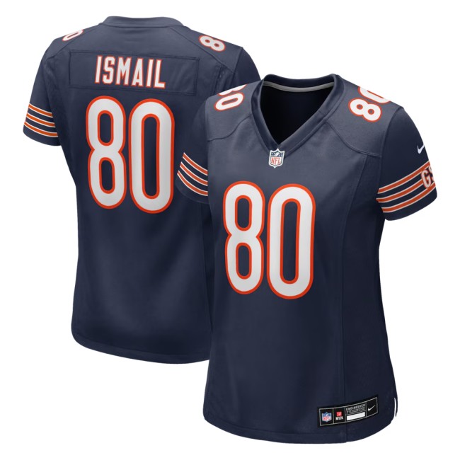 Women's Chicago Bears #80 Qadir Ismail Navy Nike Team Game Jersey