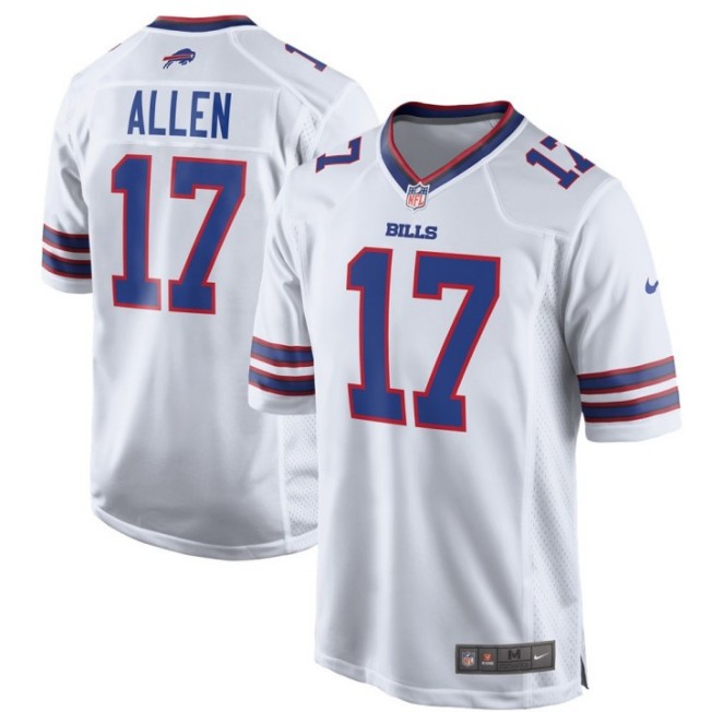 Men's Buffalo Bills #17 Josh Allen White Nike Game Player Stitched NFL Jersey
