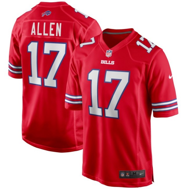 Men's Buffalo Bills #17 Josh Allen Red Nike Alternate Game Player Stitched NFL Jersey