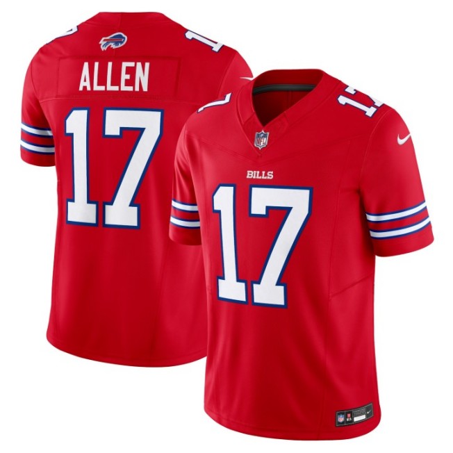 Men's Buffalo Bills #17 Josh Allen Red Nike Vapor F.U.S.E. Limited Stitched NFL Jersey