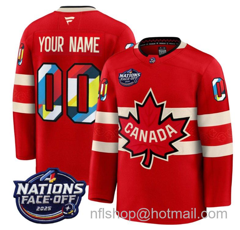 Men's Canada Custom V2 Red 4 Nations Face-Off 2025 Premium Stitched Hockey Jersey Men's Canada Custom V2 Red 4 Nations Face-Off 2025 Premium Stitched Hockey Jersey