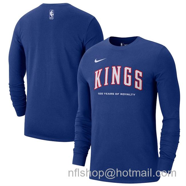 Men's Sacramento Kings Blue 2024-25 City Edition Essential Logo Long Sleeve T-Shirt