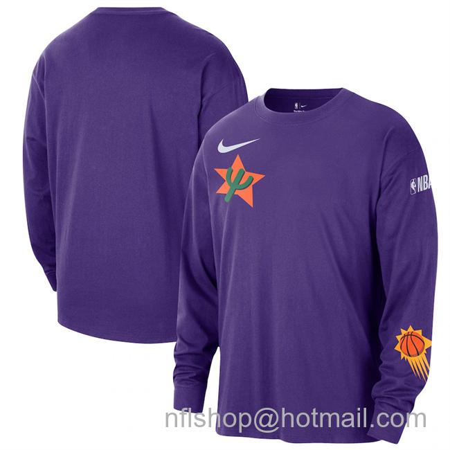 Men's Phoenix Suns Purple 2024-25 City Edition Courtside Max90 Heavyweight Long Sleeve T-Shirt