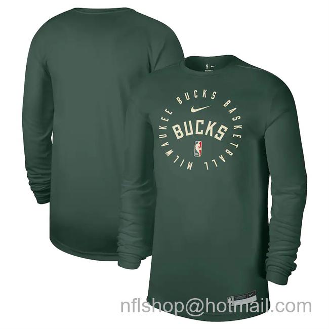 Men's Milwaukee Bucks Green 2024-25 Legend On-Court Practice Long Sleeve T-Shirt