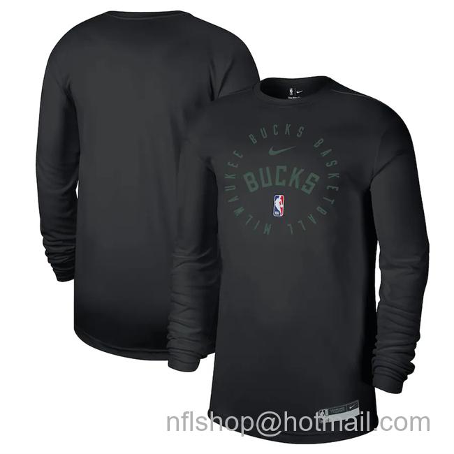 Men's Milwaukee Bucks Black 2024-25 Legend On-Court Practice Long Sleeve T-Shirt