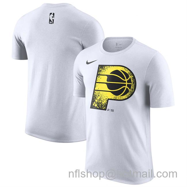 Men's Indiana Pacers White 2024-25 City Edition Essential Logo T-Shirt