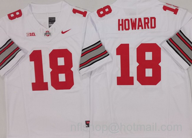 Men's Ohio State Buckeyes #18 Will Howard White 2025 F.U.S.E. Limited Stitched Jersey