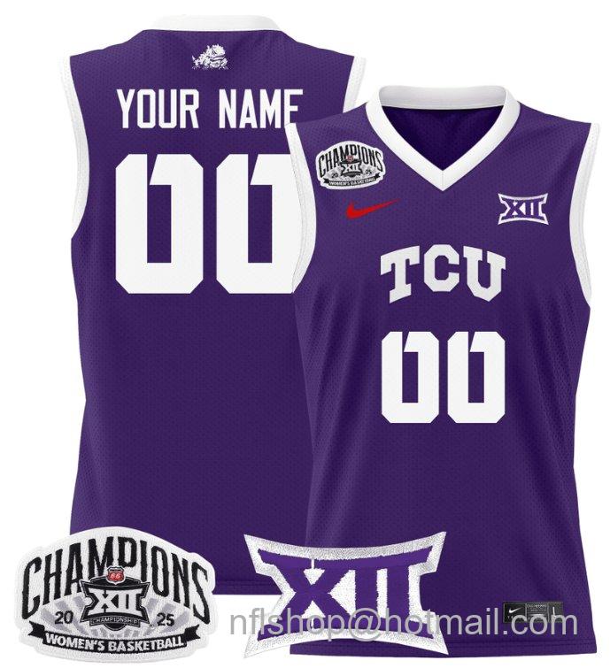 Women's Custom TCU Horned Frogs Jersey 2025 Champions Lightweight Purple Women's Custom TCU Horned Frogs Jersey 2025 Champions Lightweight Purple