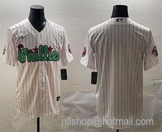 Men's Philadelphia Phillies Blank White Phanatic Cool Base Stitched Jersey
