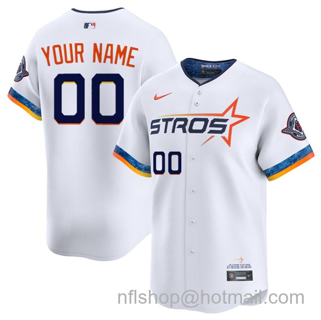 Youth Houston Astros Active Player Custom White 2025 City Connect Limited Stitched Baseball Jersey