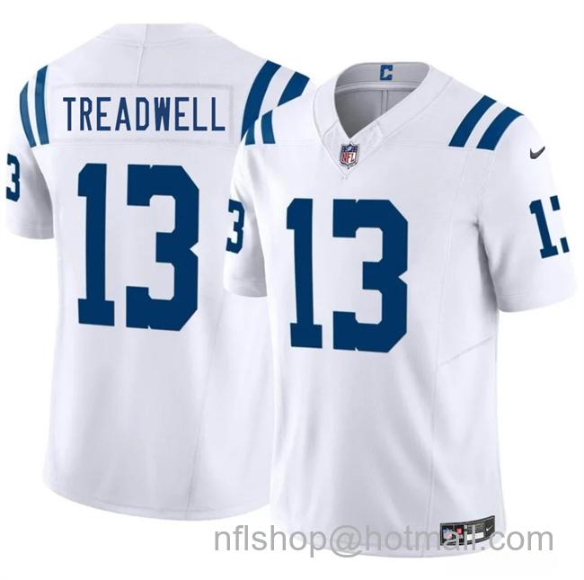 Men's Indianapolis Colts #13 Laquon Treadwell White 2025 F.U.S.E. Vapor Limited Stitched Football Jersey