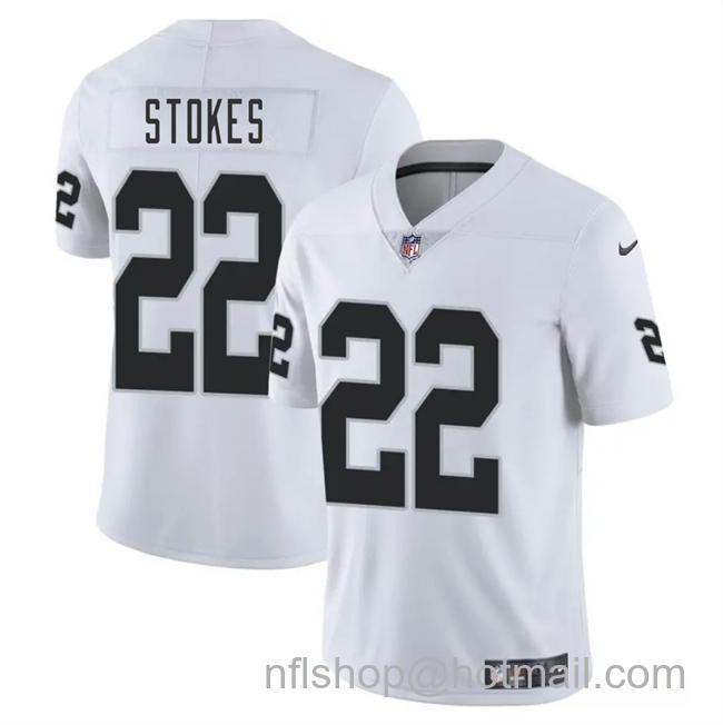 Men's Las Vegas Raiders #22 Eric Stokes White 2025 Vapor Stitched Football Jersey