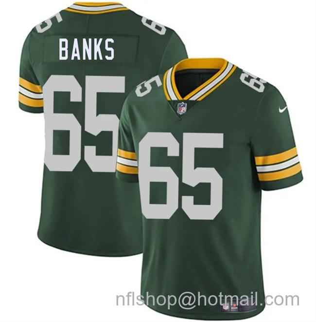 Men's Green Bay Packers #65 Aaron Banks Green 2025 Vapor Untouchable Limited Stitched Jersey