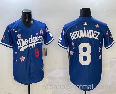 Men's Los Angeles Dodgers #8 Enrique Hernandez Royal 2025 Tokyo Series Limited Stitched Baseball Jersey