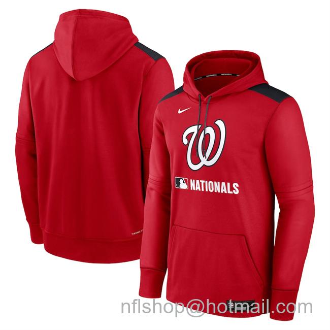 Men's Washington Nationals Red Collection Performance Pullover Hoodie