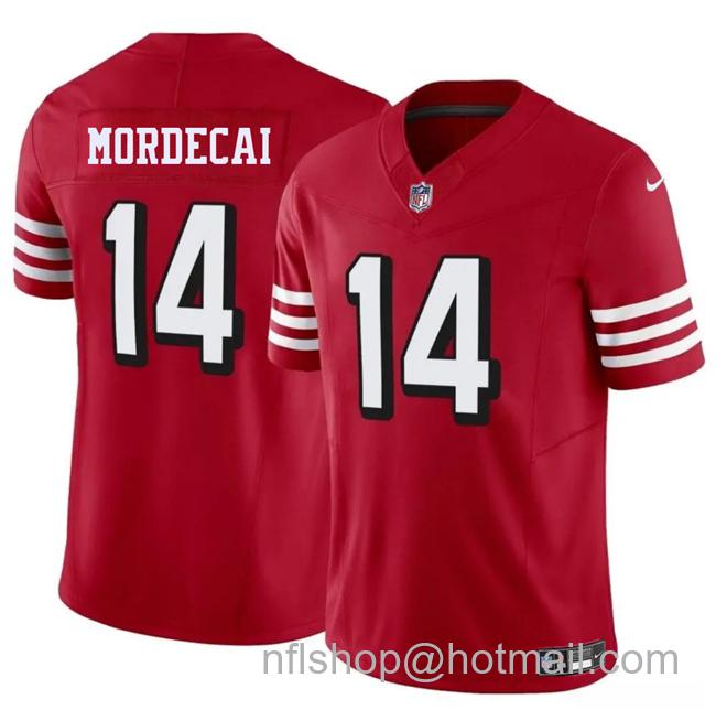Men's San Francisco 49ers #14 Tanner Mordecai New Red 2025 F.U.S.E. Vapor Untouchable Limited Stitched Football Jersey