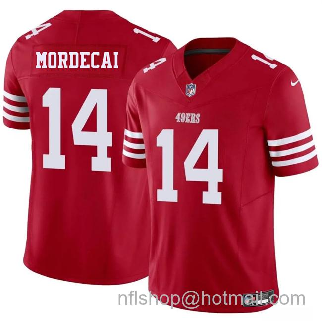 Men's San Francisco 49ers #14 Tanner Mordecai Red 2025 F.U.S.E. Vapor Untouchable Limited Stitched Football Jersey