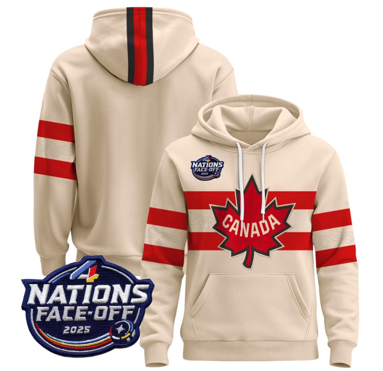 Men's Team Hoodie Canada 4 Nations Face-Off 2025 Pullover V2 Cream