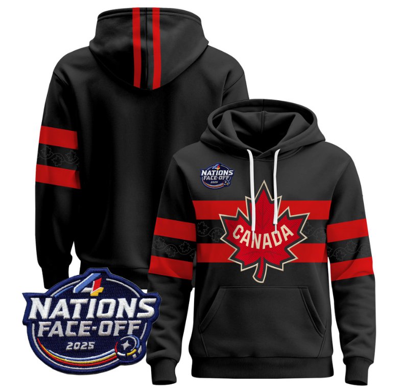 Men's Team Hoodie Canada 4 Nations Face-Off 2025 Pullover V2 Black