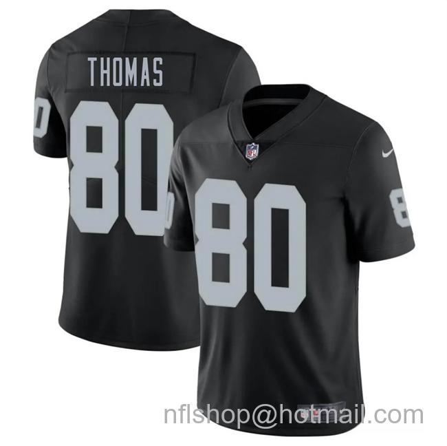 Men's Las Vegas Raiders #80 Ian Thomas Black 2025 Vapor Stitched Football Jersey