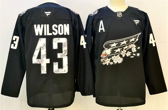 Men's Washington Capitals #43 Tom Wilson Black 50th With A Patch Stitched Hockey Jersey