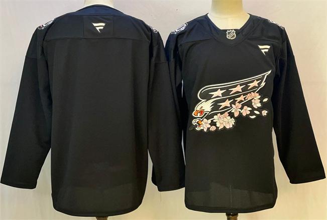 Men's Washington Capitals Blank Black 50th Stitched Hockey Jersey