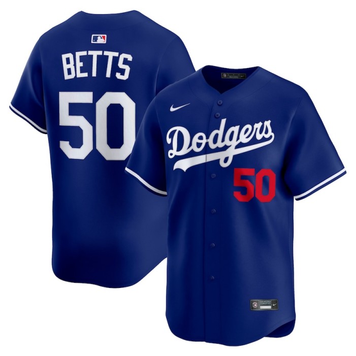 Big Size Men's Los Angeles Dodgers #50 Mookie Betts Nike Royal Alternate Limited Baseball  Jersey