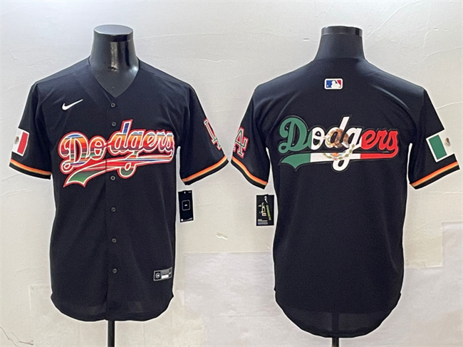 Men's Los Angeles Dodgers Team Big Logo Black Mexico Limited Stitched Jersey
