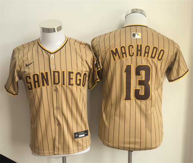 Youth San Diego Padres #13 Manny Machado Tan Limited Stitched Jersey