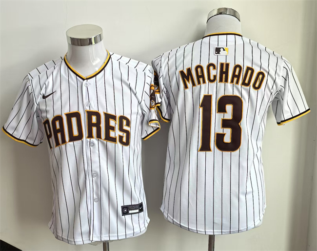Youth San Diego Padres #13 Manny Machado White Home Limited Stitched Jersey