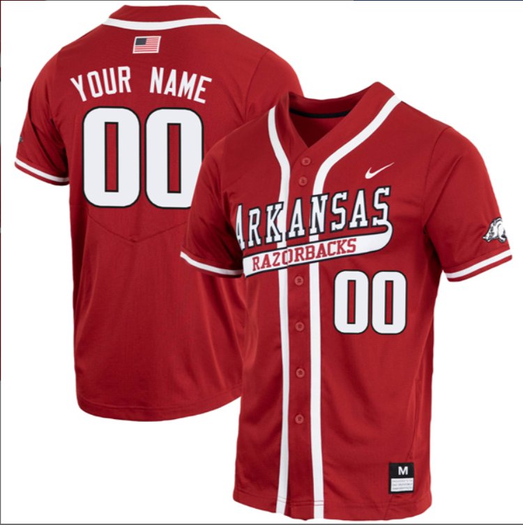 Custom Arkansas Razorbacks Baseball Cardinal Jersey – All Stitched