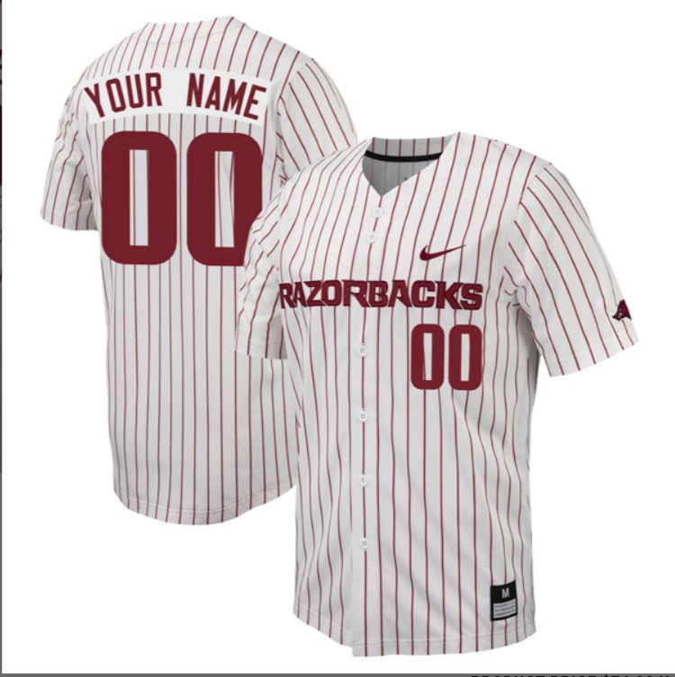 Custom Arkansas Razorbacks Baseball White Pinstripe Full Button Jersey – All Stitched