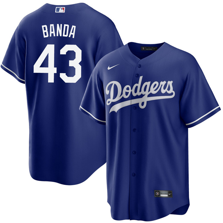 Men's Los Angeles Dodgers #43 Anthony Banda Nike Royal Alternate Cool Base Stitched Baseball Jersey