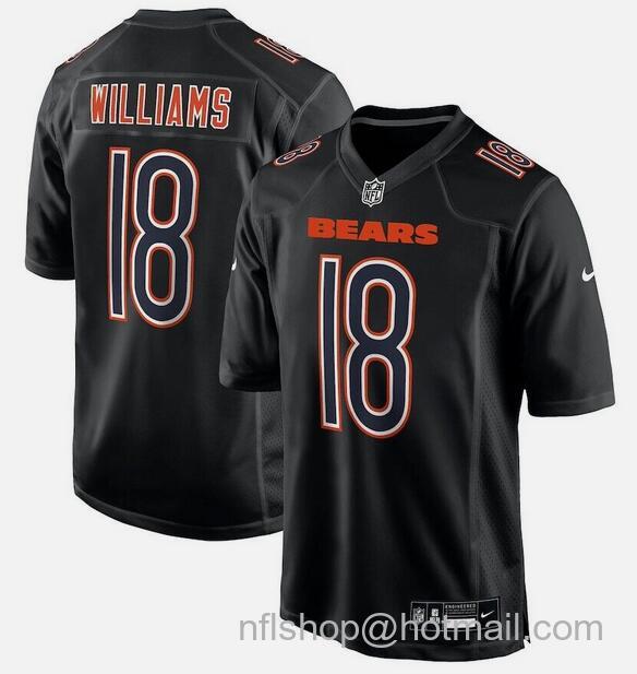 Men's Chicago Bears #18 Caleb Williams Black Fashion Stitched Game Jersey