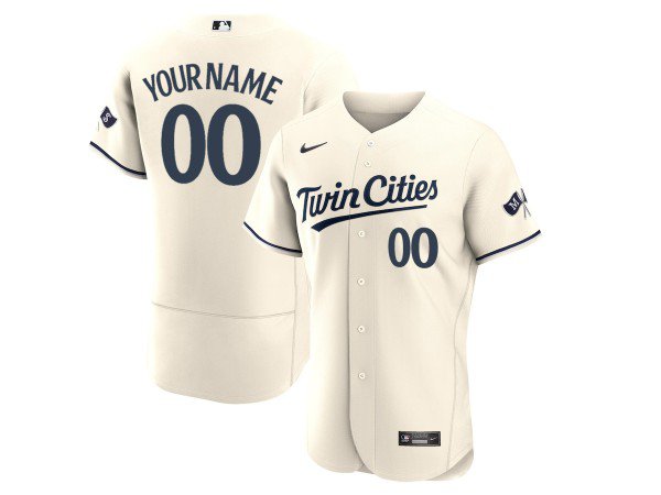 Custom Minnesota Twins Flex Base Jersey - Cream