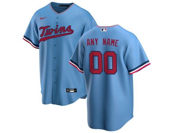 Custom Minnesota Twins Cool Base Jersey - Light Blue