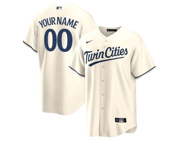 Custom Minnesota Twins Cool Base Jersey - Cream