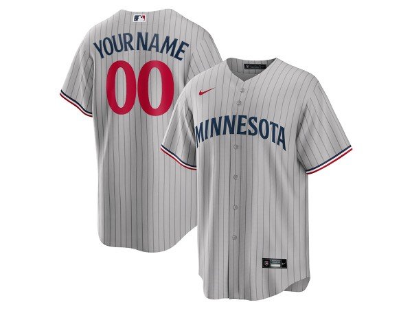 Custom Minnesota Twins Cool Base Jersey - Gray