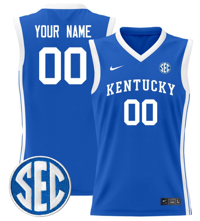 Custom Kentucky Wildcats Jersey Name, Number Lightweight Basketball Royal